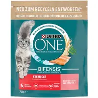 Purina One 2x750g SterilCat saumon croquettes pour chat