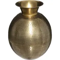 Atmosphera Vase en Métal Dor? Martel? H 40 cm