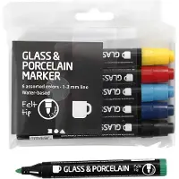 Creativ Company Marqueurs en verre et en porcelaine, 6 pièces.
