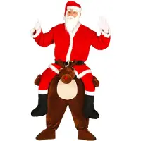 Guirma Santa Claus Carry Reindeer Men Costume Rouge L