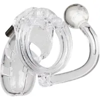 Man Cage 10 Cage de Chasteté avec Plug Anal - Transparent