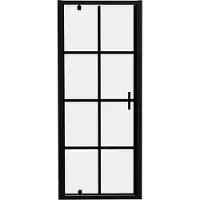 Luca Varess Vidor porte pivotante 80 x 190 cm verre Square profil noir mat