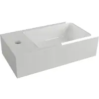 Linie Vano plan simple marbre composite Blanc Brillant 41 x 22 cm