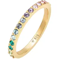 Elli Bague 'Rainbow' or / émeraude / violet clair / rose clair