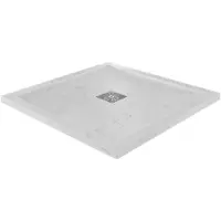 Linie Lido receveur de douche 90 x 90 cm marbre composite aspect marbre blanc texture ardoise
