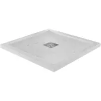 Linie Lido receveur de douche 80 x 80 cm marbre composite aspect marbre blanc texture ardoise