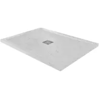Linie Lido receveur de douche 120 x 90 cm marbre composite aspect marbre blanc texture ardoise