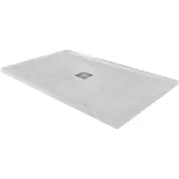 Linie Lido receveur de douche 140 x 90 cm marbre composite aspect marbre blanc texture ardoise