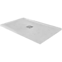 Linie Lido receveur de douche 120 x 80 cm marbre composite aspect marbre blanc texture ardoise
