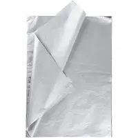 Creotime Papier de soie - - 50 x 70 cm - Argent - 25 feuilles - Effets de transparence