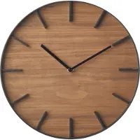 Yamazaki Horloge murale RIN métal et bois noir marron foncé 26cm design moderne 04108