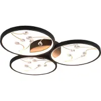 TRIO Plafonnier LED noir Groovy 3 lumières