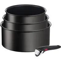 Tefal Série de 3 casseroles aluminium 16/18/20cm + 1 poignée noir - - L3979202 - ingenio eco resist