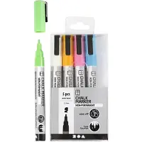 Creativ Company Marqueurs craie Couleurs vives 5 pièces, Multicolore (5x)