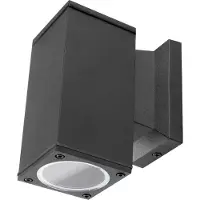 Aigostar Applique murale simple spot - rectangulaire noir - IP65 extérieur - douille GU10
