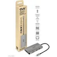 Club 3D Club3d CLUB3D Type-C 8-in-1 hub with 2x HDMI, 2x USB-A, RJ45, SD/ Micro SD card slots and USB Type-C female port