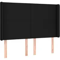 vidaXL Tête de lit avec oreilles Noir 147x16x118/128 cm Tissu