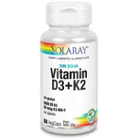 Solaray Vitamine D3+k2 (mk7) 60 Unités