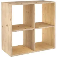 Astigarraga - Étagère cubes en bois brut Dinamic 4 cases