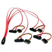 StarTech.com 50cm Serial Attached SCSI Mini SAS Cable SFF8087 to 4x SFF8482 - câble interne SAS - 50 cm