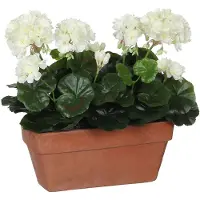 Mica Decorations Artificial Geranium Plant For Balcony Blanc