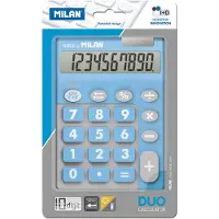 Milan Blister Calculatrice Duo 10 Numeros Bleue Touches Grandes .