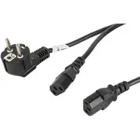 Lanberg Câble d'alimentation schuko cee 7/7 vers 2x iec320 c13 2m