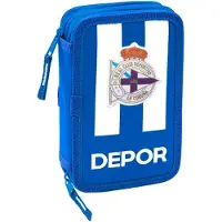 Big Buy Cooking Doppel-Federtasche R. C. Deportivo de La Coruña Blau Weiß (28 pcs)