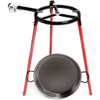 Vaello Poêle à Paella Polie Avec Trépied Et Brûleur À Gaz 38 Cm