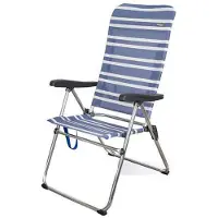 Aktive Folding Chair High Backrest 5 Positions 61x69x108 Cm Blanc,Bleu 61 x 69 x 108 cm