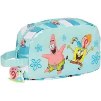 Spongebob Boîte à goûter isotherme Stay positive bleu blanc (21.5 x 12 x 6.5 cm)