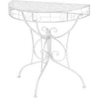 vidaXL Table d'appoint Vintage Demi-ronde Métal 72x36x74 cm Argenté