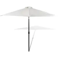 vidaXL Parasol blanc sable 3 m mât acier