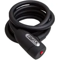 Lynx Antivol à câble spiralé vélo 10mm x 150cm, acier trempé avec support