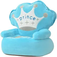vidaXL Fauteuil pour enfant en peluche Prince Bleu