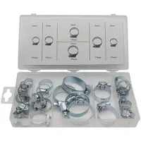 Toolland Assortiment de colliers de serrage, 26 pièces, différentes tailles, couleur nickel