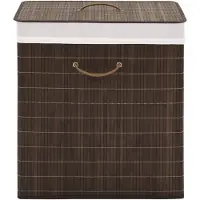 vidaXL Panier à linge rectangulaire Bambou Marron foncé