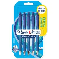 Papermate Stylo bille Flexgrip ultra bleu 5 pièces