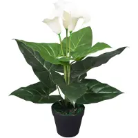vidaXL Plante artificielle avec pot Lis Calla 45 cm Blanc