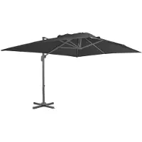 vidaXL Parapluie avec mât en aluminium anthracite 400 x 300 cm