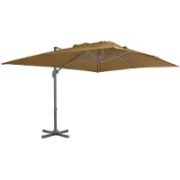 vidaXL -schwimmendes Parasol mit Aluminiumpol 400x300 cm Taupe