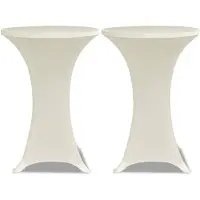 vidaXL Housse de table Ø 60 cm Crème extensible 2 pcs