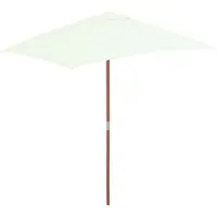 vidaXL Parasol avec mât en bois 150 x 200 cm Sable