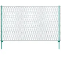 vidaXL Clôture grillagée avec poteaux acier 25 x 2 m vert