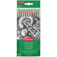 Derwent Set de 12 Crayons Graphite - - Academy Sketching - 5H à 6B - Mixte - Noir