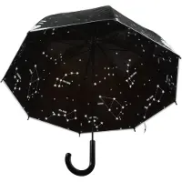 Muovijalelu Parapluie transparent noir etoiles