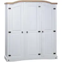 vidaXL Armoire style mexicain en pin 3 portes blanc