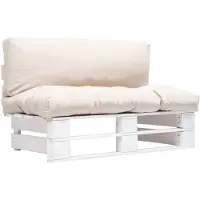 vidaXL Canapé d'extérieur palettes avec coussins en bois de pin couleur sable