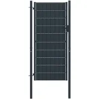Super Merchant Portail de clôture PVC et acier 100x204 cm Anthracite