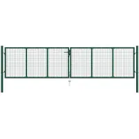 vidaXL Portail de jardin en acier grillagé 400 x 100 cm vert